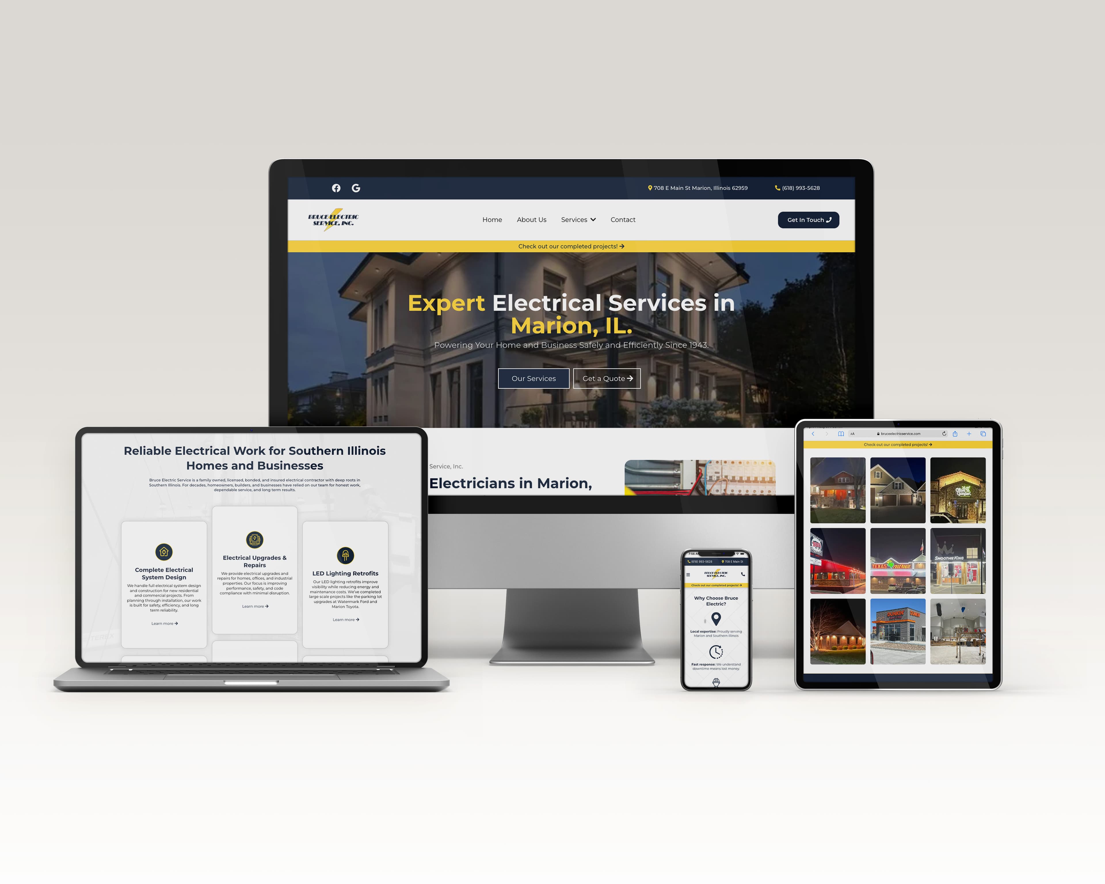 Bruce Electric Service website design mockup