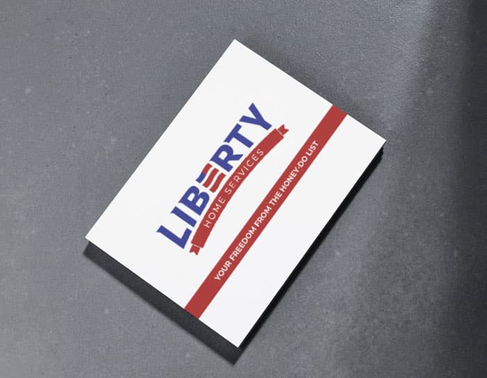 Home services business card design project for Liberty Home Services